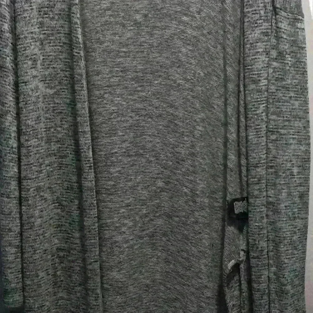 Womens XL open cardigan duster Massimo gray black white heathered jersey